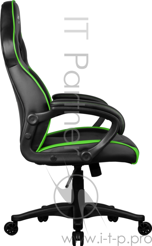 Кресло для геймера Aerocool AC60C AIR-BG , черно-зеленое, до 100кг, ШxГxВ : 65x74x113/120 см, газлифт 80 мм, механизм бабочка