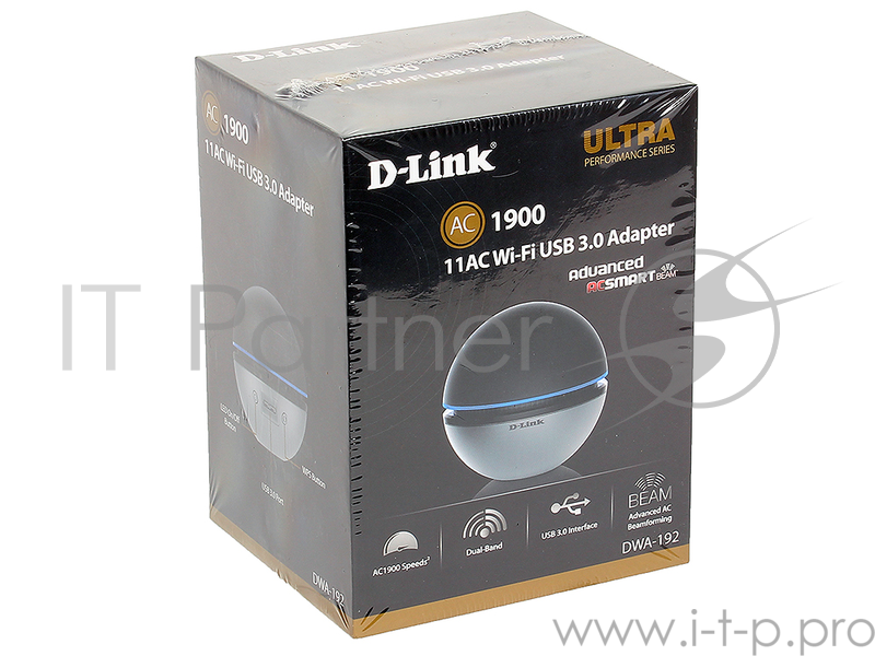 Сетевое оборудование D-Link DWA-192/A1A Беспроводной двухдиапазонный USB 3.0 адаптер AC1900