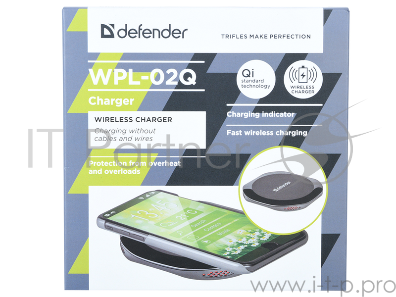 Зарядное устройство Defender WPL-02Q беспроводное, 5/7.5/10W