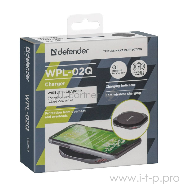 Зарядное устройство Defender WPL-02Q беспроводное, 5/7.5/10W