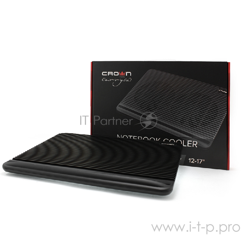Аксессуар к ноутбуку CROWN Подставка для ноутбука CMLC-1101 black (17) ( Два тихих кулера 160мм, размер 380*280*36мм)