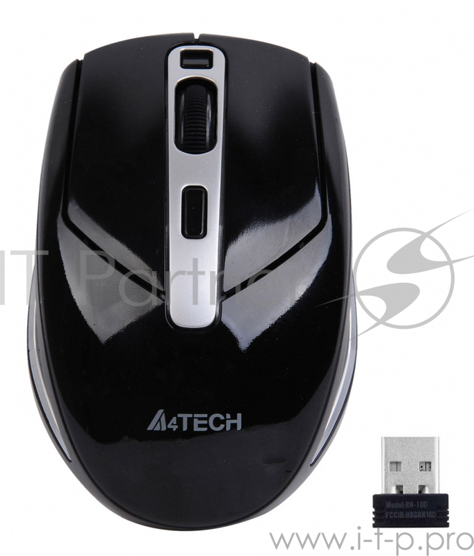 Мышь A4 V-Track G11-590FX-1 черный/серебристый Беспроводная (2000dpi) USB (7кнопок)