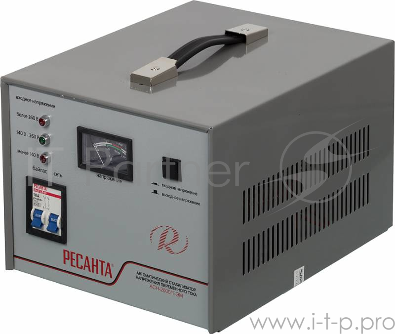 Стабилизатор напряжения Ресанта АСН-2000/1-ЭМ электромеханический однофазный серый