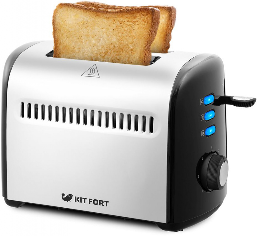 Тостер Kitfort КТ-2026-2 950Вт черный/серебристый