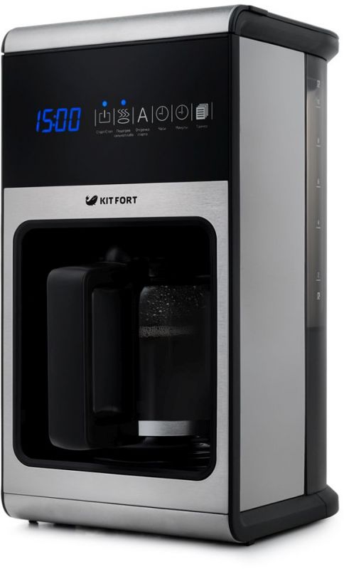 Кофеварка капельная Kitfort КТ-714 серебристый/черный