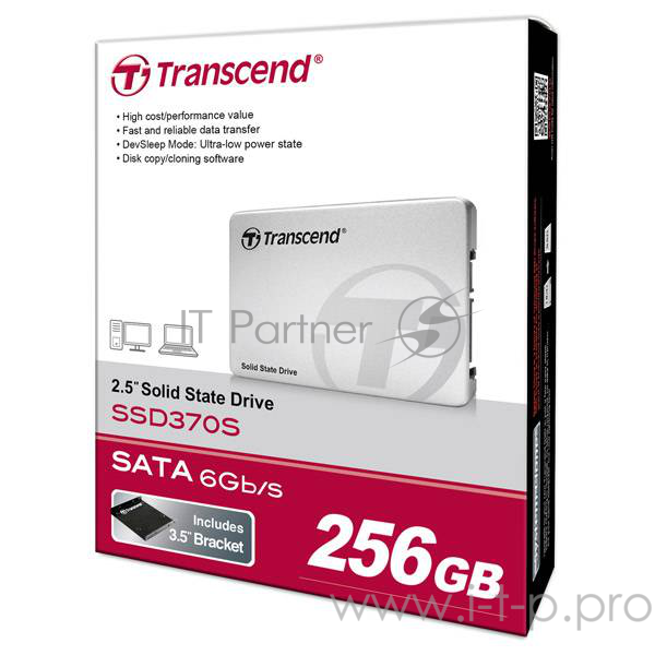 накопитель Transcend SSD 256GB 370 Series TS256GSSD370S {SATA3.0}