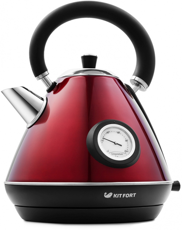 Чайник электрический Kitfort КТ-644-3 1.7л. 2200Вт красный/черный (корпус: нержавеющая сталь)