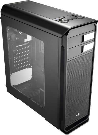 Корпус Aerocool Aero-500 чёрный с акриловым окном, ATX, без БП, SD-картридер, 1x USB 3.0 + 2x USB 2.0, 2 реобаса, фильтры от пыли, окно