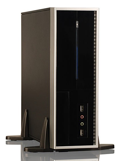 Корпус Foxconn RS-338 (L) черный/серебристый 250W miniITX 2xUSB2.0 audio bott PSU