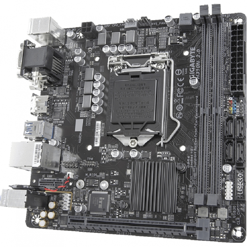 Материнская плата Gigabyte H310N 2.0 Soc-1151v2 Intel H310C 2xDDR4 mini-ITX AC`97 8ch(7.1) GbLAN+VGA+DVI+HDMI