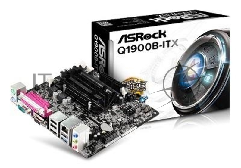 Материнская плата Asrock Q1900B-ITX + Celeron J1900 2xDDR3 SO-DIMM, Intel HD Graphics, 5.1CH, 1000 Мбит/с, USB3.0, D-Sub, HDMI, COM, LPT, Mini-ITX RTL