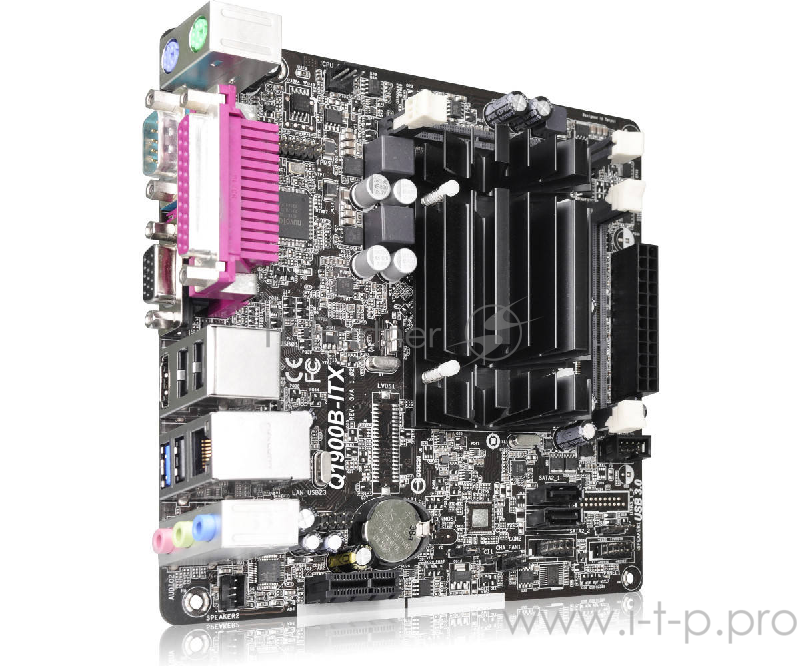 Материнская плата Asrock Q1900B-ITX + Celeron J1900 2xDDR3 SO-DIMM, Intel HD Graphics, 5.1CH, 1000 Мбит/с, USB3.0, D-Sub, HDMI, COM, LPT, Mini-ITX RTL