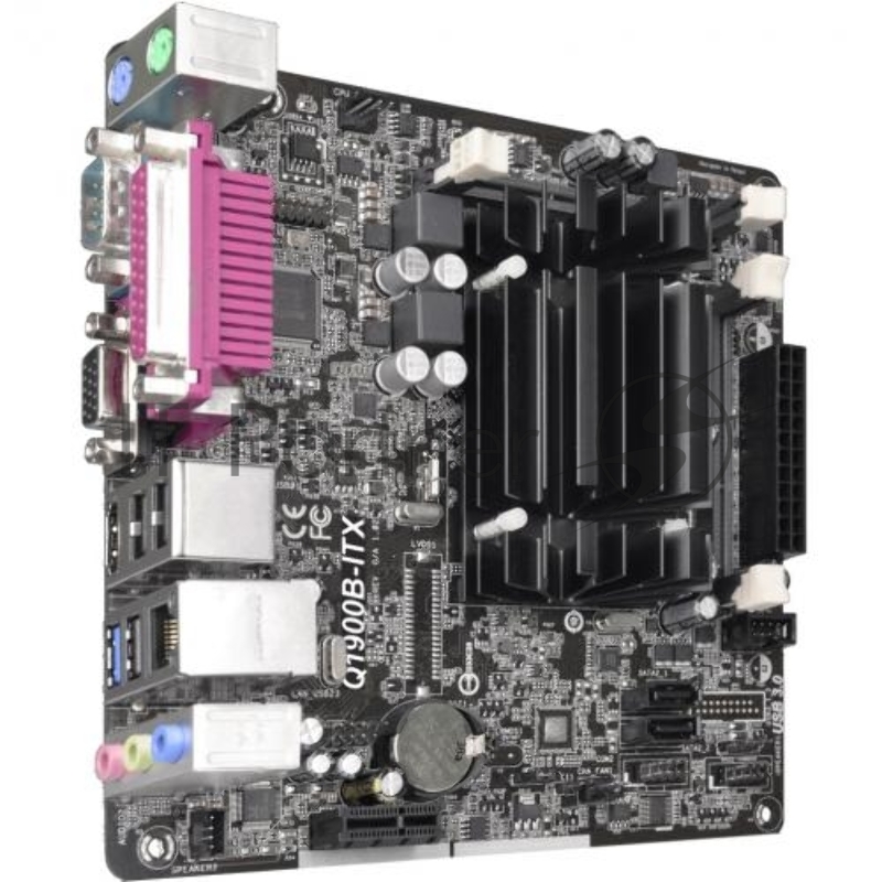 Материнская плата Asrock Q1900B-ITX + Celeron J1900 2xDDR3 SO-DIMM, Intel HD Graphics, 5.1CH, 1000 Мбит/с, USB3.0, D-Sub, HDMI, COM, LPT, Mini-ITX RTL