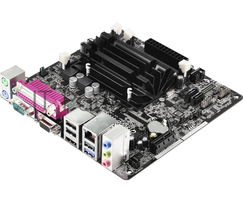 Материнская плата Asrock Q1900B-ITX + Celeron J1900 2xDDR3 SO-DIMM, Intel HD Graphics, 5.1CH, 1000 Мбит/с, USB3.0, D-Sub, HDMI, COM, LPT, Mini-ITX RTL