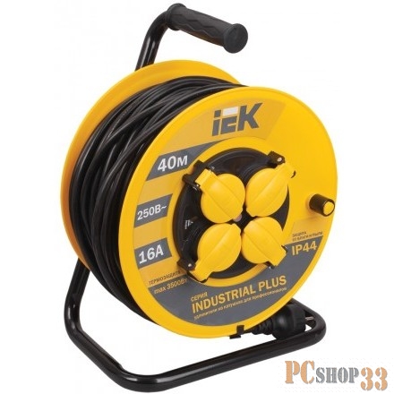 Iek WKP15-16-04-40-44 Катушка УК40 с т/з 4 места 2 Р + P Е /40метров 3х1,5мм2 IP44 Industrial plus