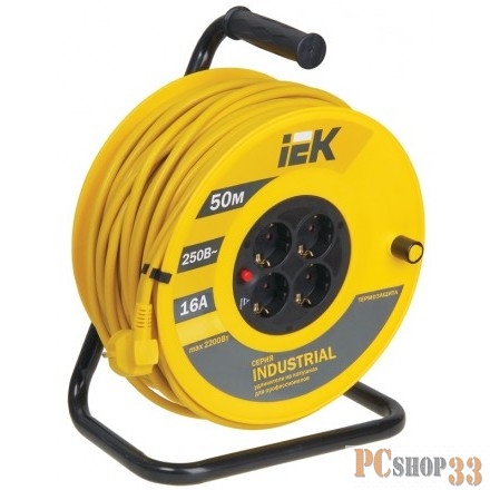 Iek WKP15-16-04-50 Катушка УК50 с т/з 4 места 2 Р + P Е /50м 3х1,5 мм2 Industrial