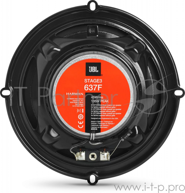 Колонки автомобильные JBL Stage 637F (без решетки) 135Вт 92дБ 3Ом 16см (6дюйм) (ком.:2кол.) коаксиальные трехполосные