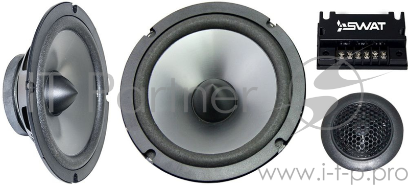 Колонки автомобильные Swat SP-B6.2 (без решетки) 280Вт 92дБ 4Ом 16.5см (6 1/2дюйм) (ком.:2кол.) компонентные двухполосные