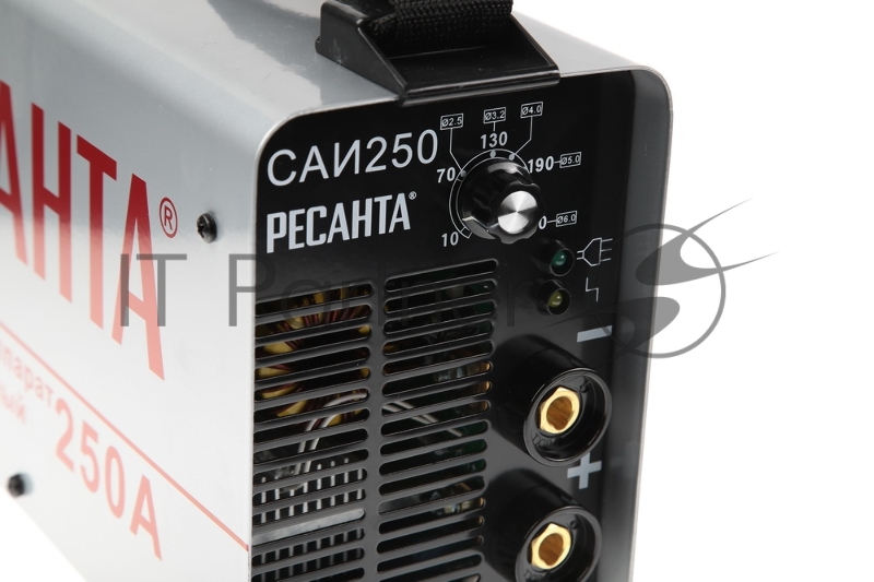 Ресанта Сварочное оборудование, Инверторы Ресанта САИ 250 65/23 Сварочный аппарат инверторный в кейсе 65/23 {154В-242В, макс.7,7кВт, 10А-250А, ПВ 70%, напр. холостого хода 80В, напр. 29В, макс. диаметр электрода 6,мм, 5 кг}
