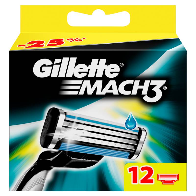 Сменная кассета Gillette Mach3 для бритв (упак.:12шт)