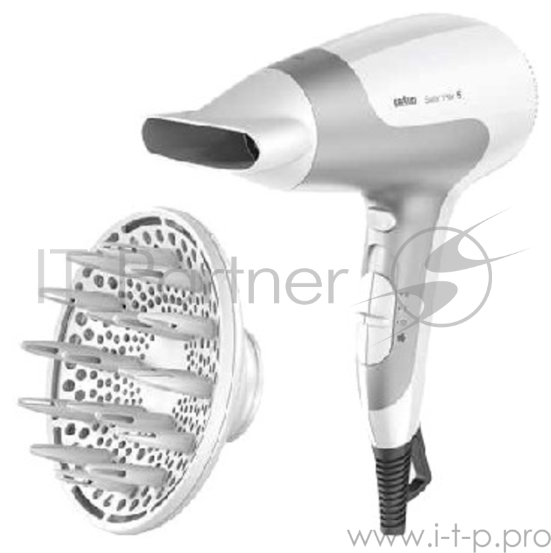 Фен BRAUN HD585 белый/серый