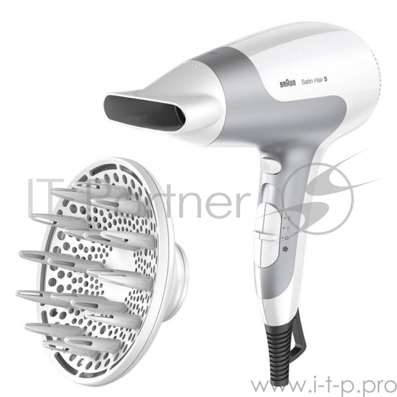 Фен BRAUN HD585 белый/серый
