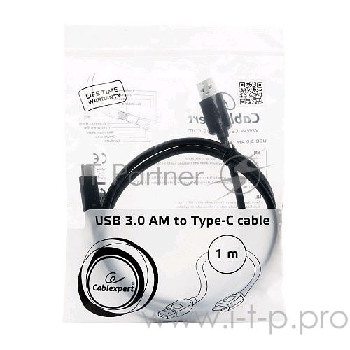 Кабель USB3.0 соединительный USB A-C Gembird Cablexpert CCP-USB3-AMCM-1M (1.0м)