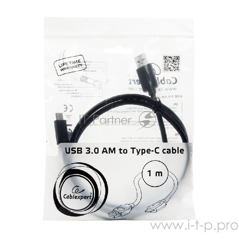 Кабель USB3.0 соединительный USB A-C Gembird Cablexpert CCP-USB3-AMCM-1M (1.0м)