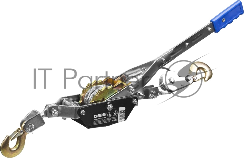 Лебедка механическая СИБИН 43125-2 ручная рычажная тросовая 2т 3м