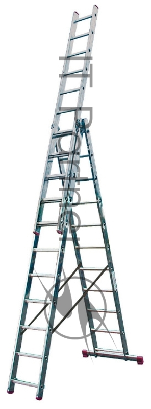 Алюминиевая трехсекционная лестница 3х11 Krause Corda 013422