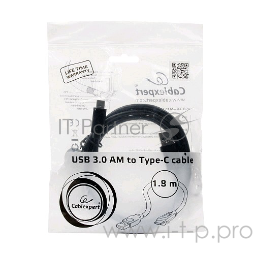 Кабель USB3.0 соединительный USB A-C Gembird Cablexpert CCP-USB3-AMCM-6 (1.8м)