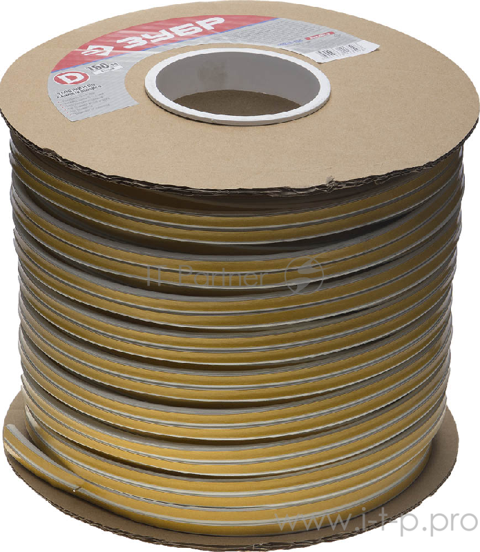 Уплотнитель ЗУБР 40920-150 резиновый самоклеящийся профиль ''d'' белый 150м