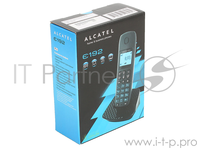 Телефон DECT ALCATEL E192 RU BLACK АОН, Caller ID 19, 10 мелодий