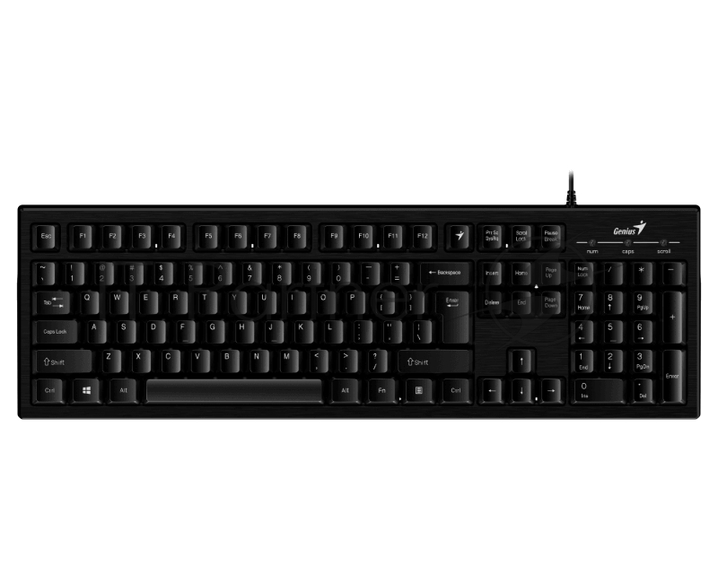 Клавиатура Genius Smart KB-101 Black, классическая расскладная, SmartGenius, влагоустойчивая, клавишь 105, провод 1,5 м, USB