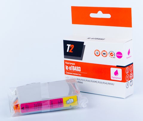 Расходные материалы T2 C13T048340 (IC-ET0483) Картридж T2 для Stylus Photo R200/R300/RX500/RX600, пурпурный, с чипом