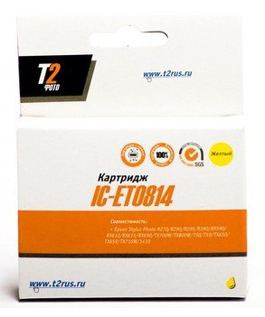 Расходные материалы T2 C13T08144A/C13T11144A (IC-ET0814) Картридж T2 для Epson Stylus Photo R270/R290/R390/RX690/TX700, желтый, с чипом
