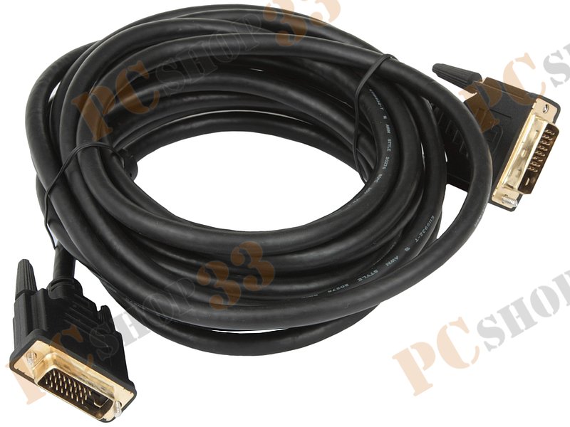 Кабель DVI-D Dual Link Flextron Базовый CDD-BAS-DL-5.0-01-HB-P1, позолоченные контакты, с ферритовыми кольцами (5.0м)
