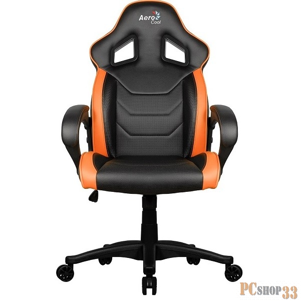 Кресло для геймера Aerocool AC60C AIR-BO , черно-оранжевое, до 100кг, ШxГxВ : 65x74x113/120 см, газлифт 80 мм, механизм