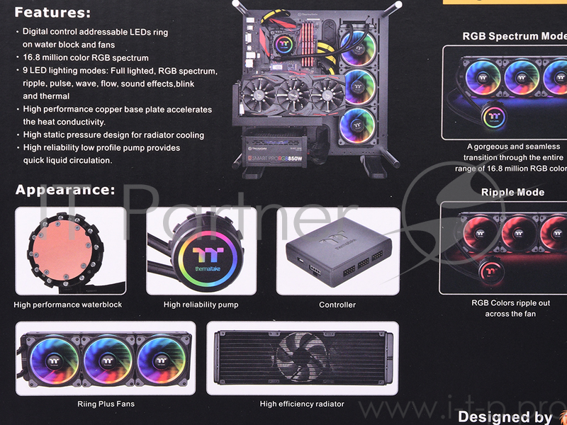 Вентилятор Thermaltake Premium Floe Riing RGB 360 (CL-W158-PL12SW-A)