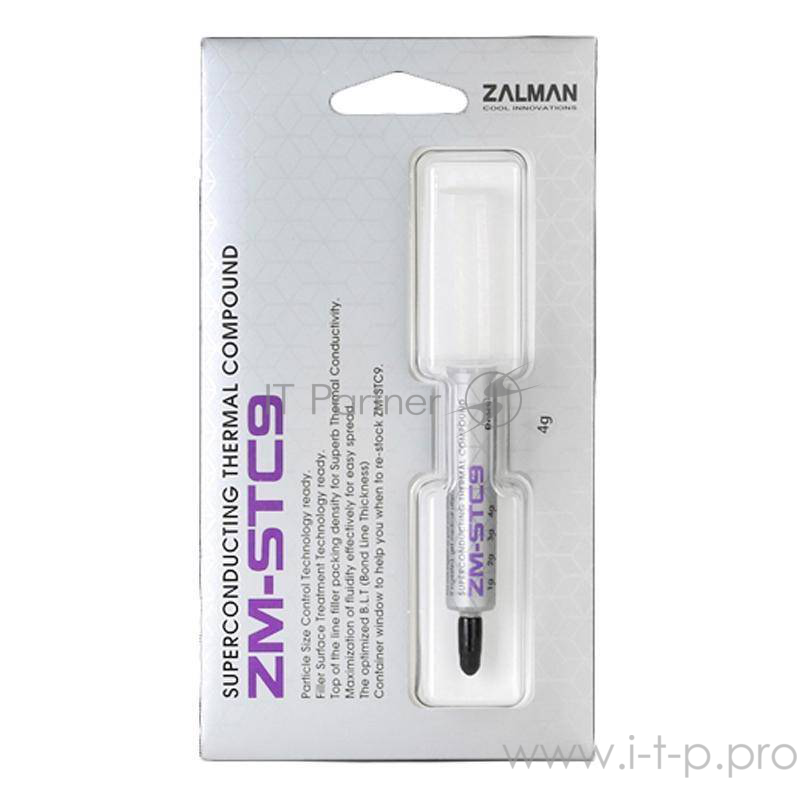 Кулер Zalman ZM-STC9 superconducting thermal compound, thermal conductivity 9.1W/m-k, viscosity 250Pa.s
