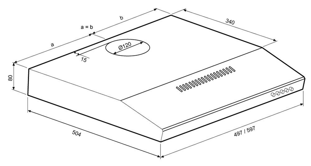 Вытяжка козырьковая Krona Jessica PB 500 slim черный управление: кнопочное (1 мотор)