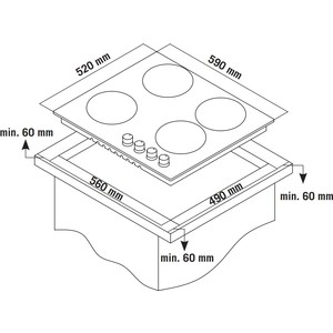 Встраиваемая независимая газовая поверхность Candy CSVG64SGN