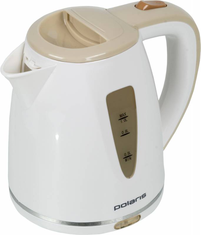 Чайник электрический Polaris PWK1038C 1л. 1200Вт белый/бежевый (корпус: пластик)