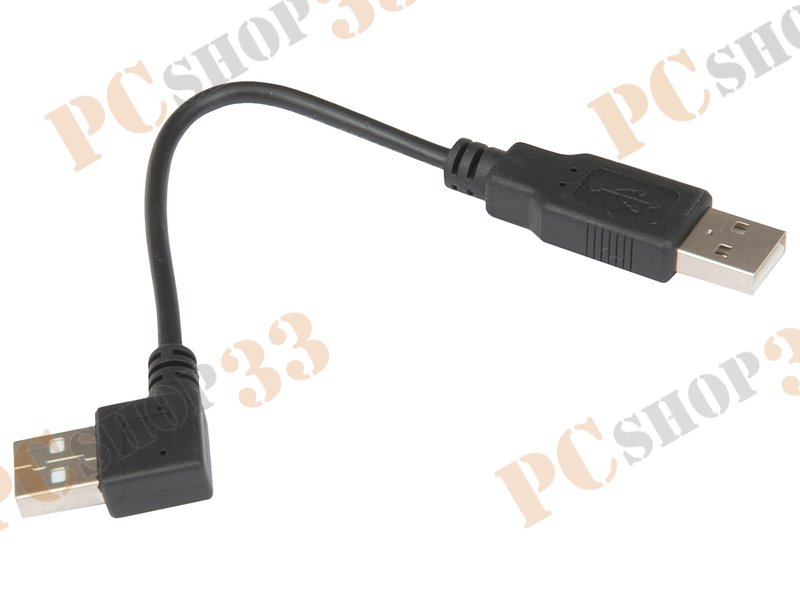 Кабель USB2.0 A Flextron ACU2-AMAM-90-Ni-0.1-01-P1, угловой (0.1м)