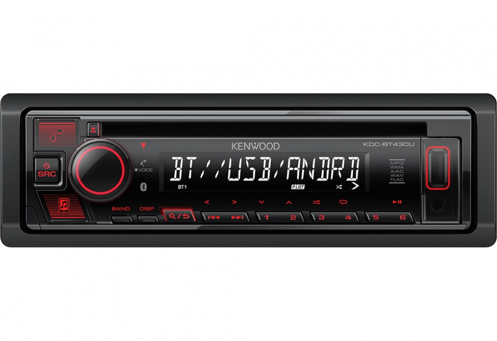 Автомагнитола CD Kenwood KDC-BT430U 1DIN 4x50Вт