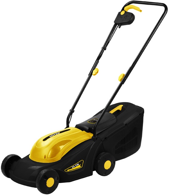 Газонокосилка Huter ELM-1100 Газонокосилка электрическая { 220В, 1,1 кВт, высота среза 28 / 45 / 55 мм, ширина среза 380 мм, объем травосборника 28 л }