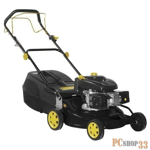 Газонокосилка Huter GLM-5.0 S Газонокосилка бензиновая { 5,5 л/с, самоходная, 4-х тактный, бак 1,2 л, высота среза/ширина 20-85/460 мм, 5 уровневая центр. Регул., объем травосборника 60 л }