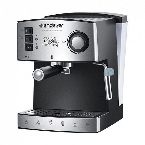 Kофеварка рожкового типа Endever Costa-1060 черный/стальной