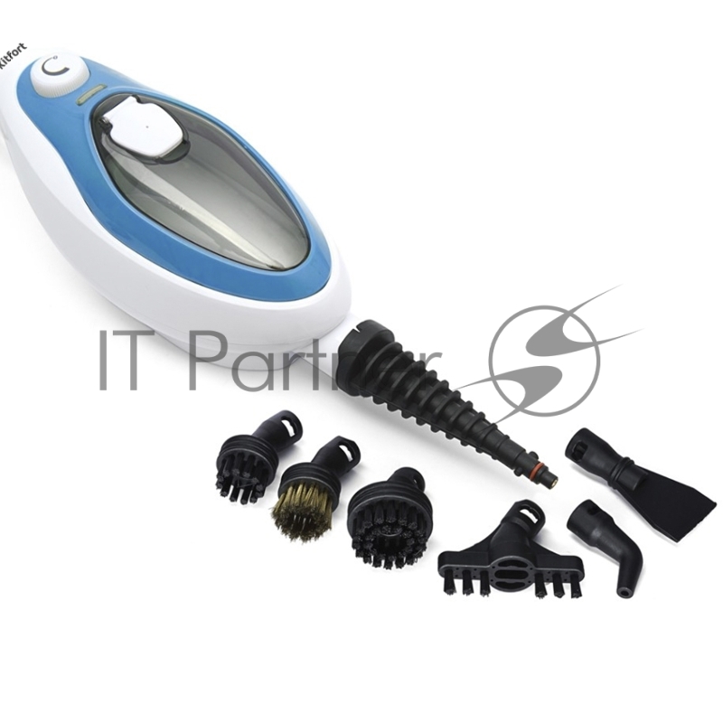 Швабра паровая Kitfort KT-1004-1 1500Вт голубой/белый