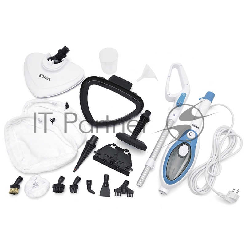 Швабра паровая Kitfort KT-1004-1 1500Вт голубой/белый